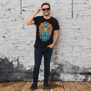 Ay Guey! Men Jaguar Dragon Graphic Shirt Unidos Por Mexico Tongue Snake Tee RARE